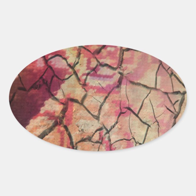 Earthy Elegant Lion: Hakuna Matata Textured Design Oval Sticker (Front)