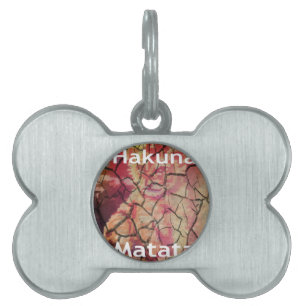 Earthy Elegant Lion: Hakuna Matata Textured Design Pet ID Tag