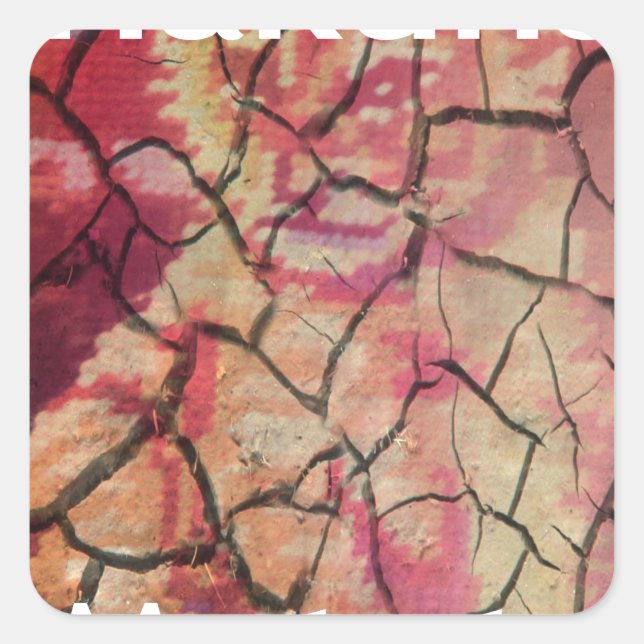 Earthy Elegant Lion: Hakuna Matata Textured Design Square Sticker (Front)