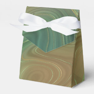 Earthy Emerald Strata Green and Golden Ink Agate Favour Box