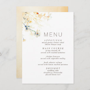 Earthy Fall Shades Elegant Wedding Menu