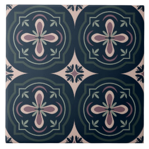 Earthy Floral Geometric Tiles