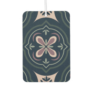 Earthy Floral Geometric Tiles Car Air Freshener