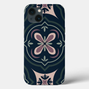 Earthy Floral Geometric Tiles iPhone 13 Case