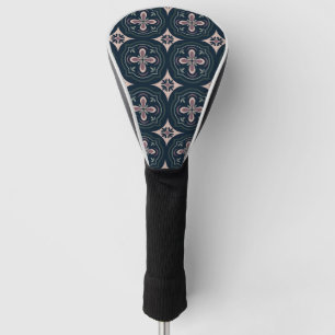 Earthy Floral Geometric Tiles Golf Head Cover