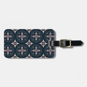 Earthy Floral Geometric Tiles Luggage Tag
