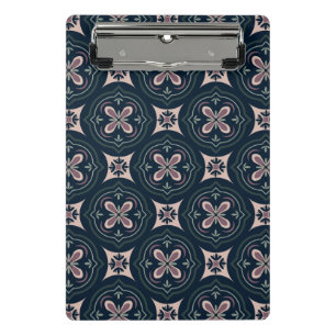 Earthy Floral Geometric Tiles Mini Clipboard