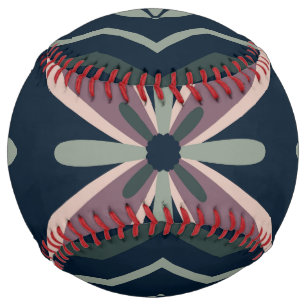 Earthy Floral Geometric Tiles Softball