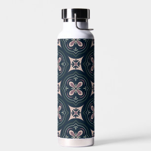 Earthy Floral Geometric Tiles Water Bottle