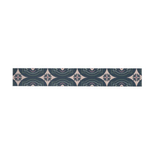 Earthy Floral Geometric Tiles Wrap Around Label