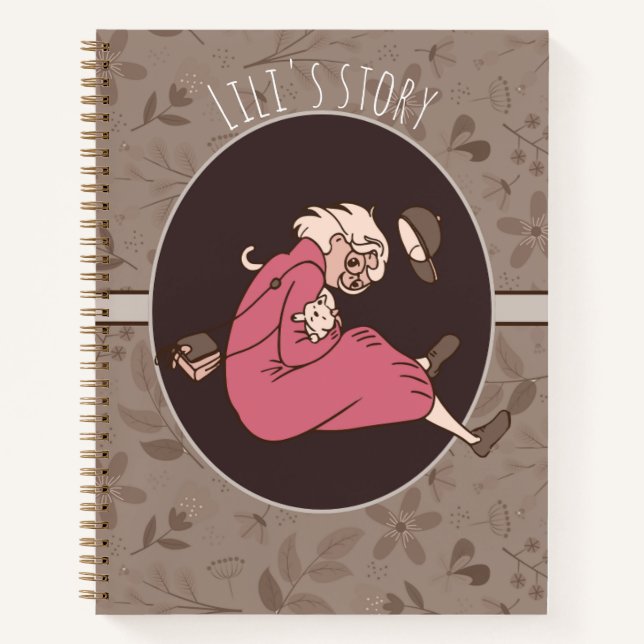 Earthy Floral Pattern Notebook (Front)