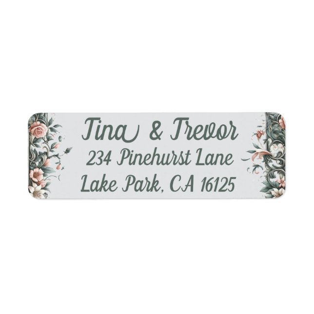 Earthy Floral Vine Address Labels (Front)