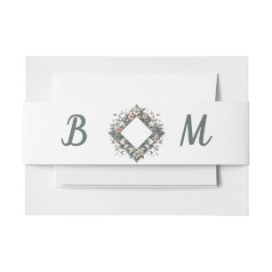 Earthy Floral Vine Band Invitation Belly Band