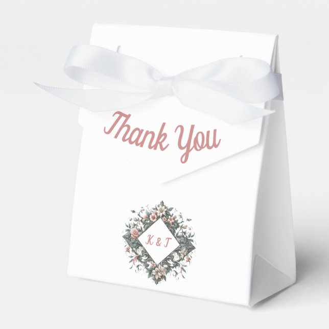 Earthy Floral Vine Favour Box (Front Side)