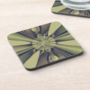 Earthy Geometric Abstract Modern Art Coaster