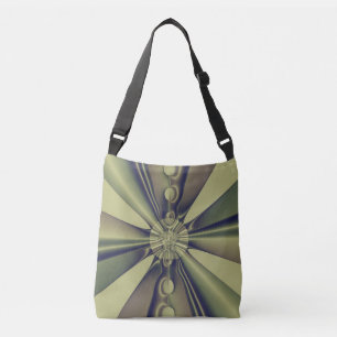 Earthy Geometric Abstract Modern Art Crossbody Bag