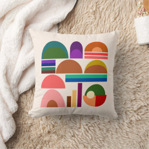 Earthy Geometric Abstract Pillow Art