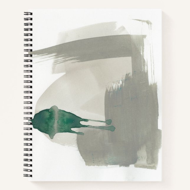 Earthy Gestures - Grey and Green Notebook (Front)