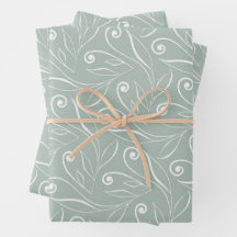 Earthy Green Floral Swirls