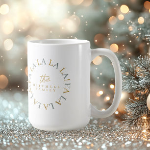 Earthy Green Gold Christmas Fa La La ID1009 Coffee Mug