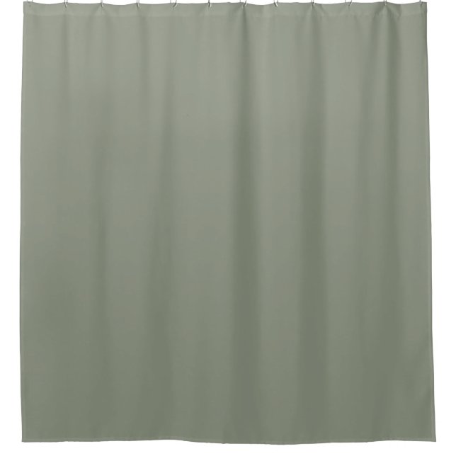 Earthy Green Solid Colour Pairs Laurel Leaf Shower Curtain (Front)