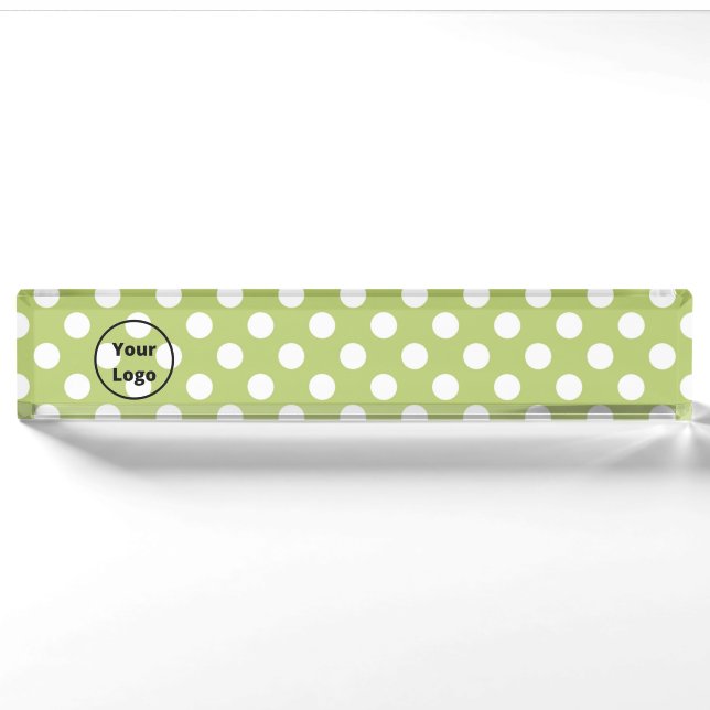 Earthy green with white dots pattern nameplate (Front)