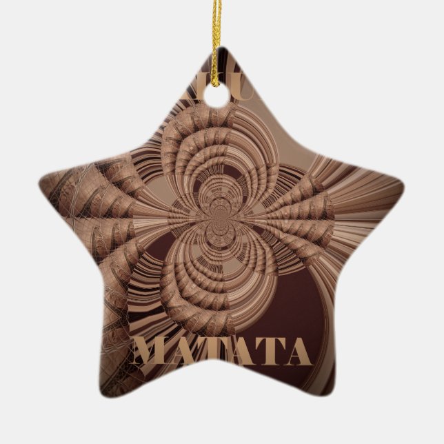 Earthy Hakuna Matata Art Print Ceramic Tree Decoration (Front)