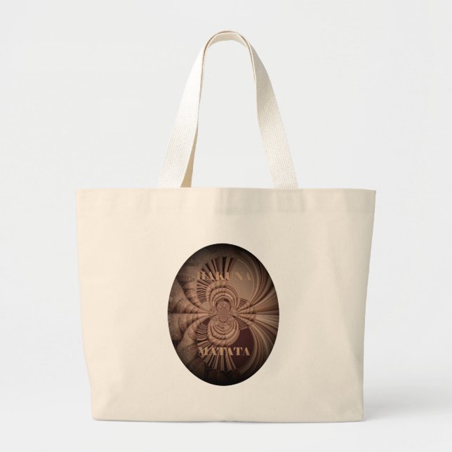 Earthy Hakuna Matata Art Print Large Tote Bag (Front)