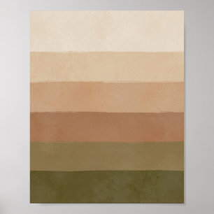 Earthy Horizon Stripes - Minimalist Wall Art