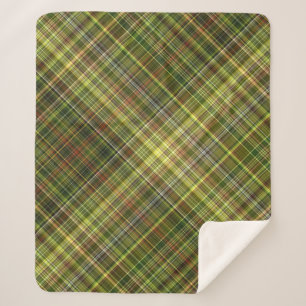 Earthy Hues Rust and Olive Plaid Sherpa Blanket