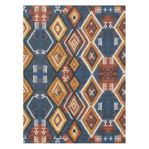 Earthy Indigo Nomad – Artisanal Tribal Patchwork Tablecloth