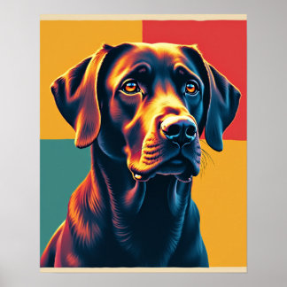 Earthy Jewels Pop Art Labrador Headshot Poster