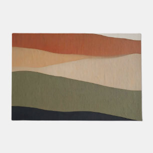 Earthy Layered Landscape Abstract Doormat