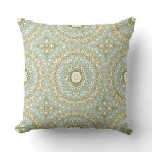 Earthy Mandala in Green, Gold, and Soft Blue