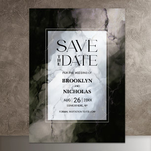 Earthy Marble Wedding Save the Date