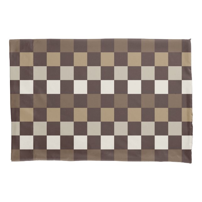 Earthy minerals checkerboard pattern pillowcase (Front-Left)