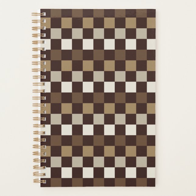 Earthy minerals checkerboard pattern planner (Front)