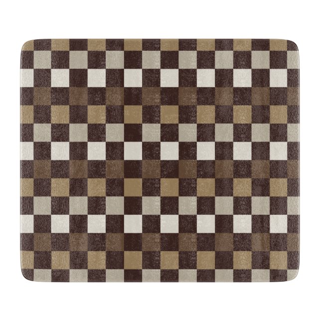 Earthy minerals chequerboard pattern cutting board (Front)