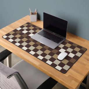 Earthy minerals chequerboard pattern desk mat