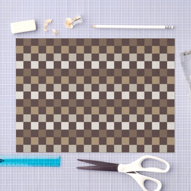 Earthy minerals chequerboard pattern tissue paper (Craft)
