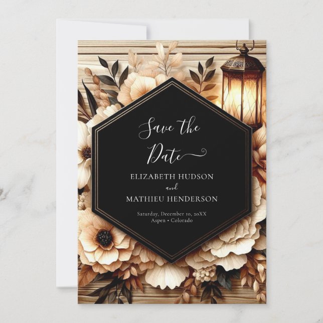 Earthy Minimal Rustic Wedding Save The Date (Front)