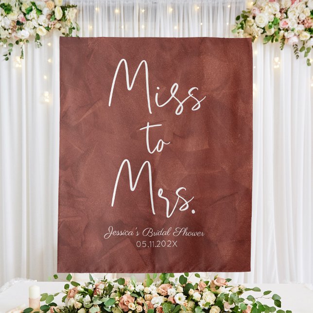 Earthy Miss to Mrs. Custom Boho Bridal Tapestry (Custom Boho Bridal Shower Backdrop Miss To Mrs.
)