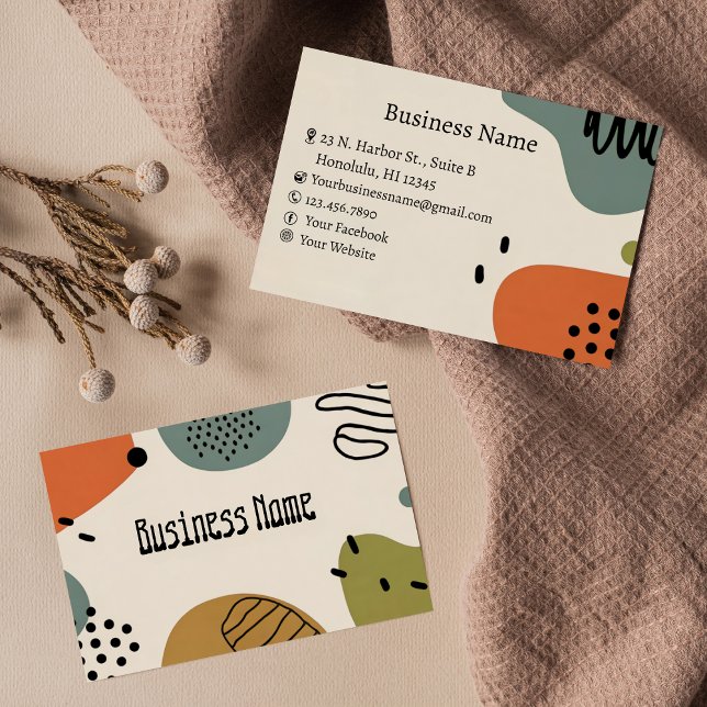 Earthy Modern Abstract Painted Art  Business Card (Creator Uploaded)