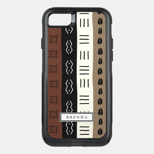 Earthy Mudprint Stripes Pattern Personalised OtterBox Commuter iPhone 8/7 Case