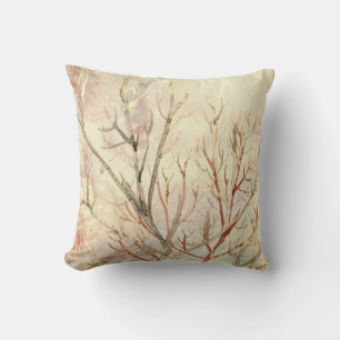 Earthy Natural Coral Creamy Ivory Cushion