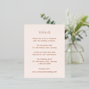 Earthy Neutral Modern Wedding Foil Enclosure Card