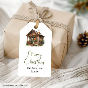 Earthy Neutral Watercolor Cosy Minimal Christmas Gift Tags