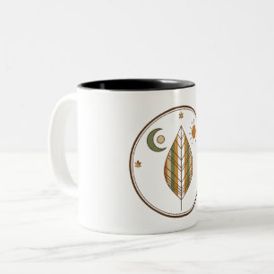 Earthy Ochre Brown Moss Green Coffee Cup