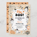 Earthy Orange Black Halloween Ghost Boy Birthday Invitation<br><div class="desc">Hey Boo! Cute ghost theme Halloween birthday invitation. Personalise this spooktacular invite with your details and if you want to further re-arrange the style and placement of the text,  please press the "Click to customise further" button.</div>