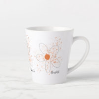 Earthy orange modern florals name script 